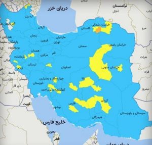بازگشت رنگ نارنجی به نقشه کرونایی ایران